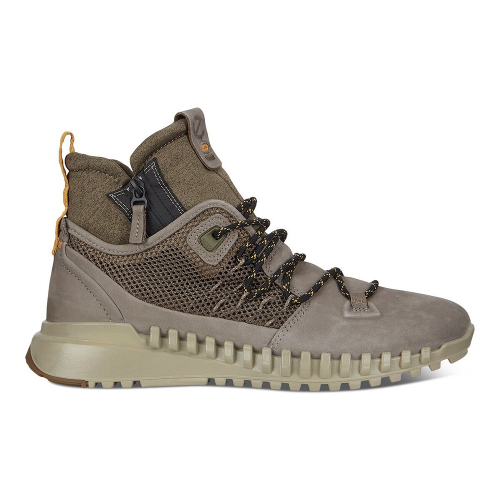 Mens Hiking Shoes - ECCO Zipflex Mid Boot - Grey - 3809MCUVO